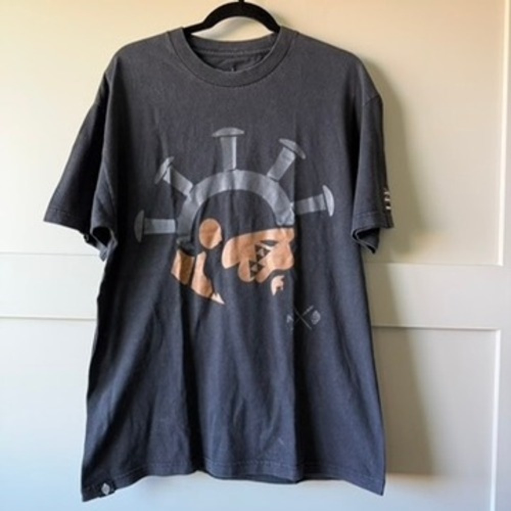NAKOA Warrior Graphic T Shirt Mens L Black Hawaiian Tribal Short Sleeve Cotton